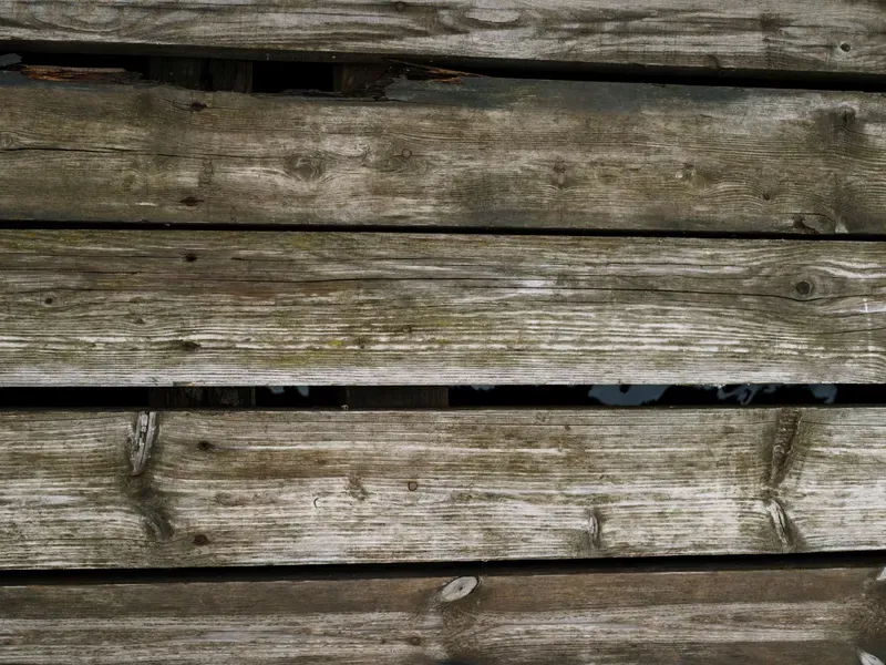 Close-up of natural wood deck boards showing grain and texture